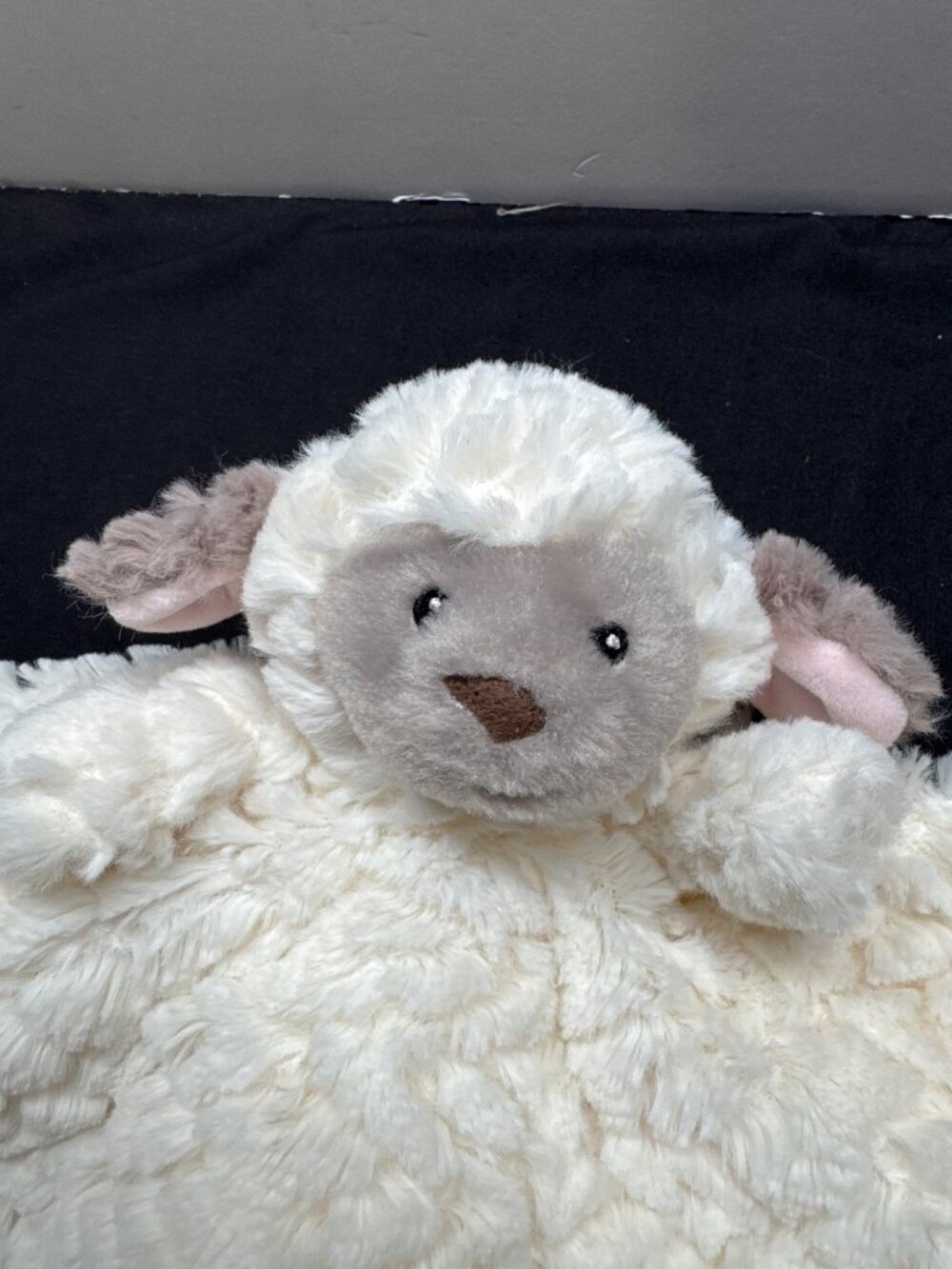 Mary Meyer Lovey Putty Lamb Nursery Baby Security Blanket Satin Trim Plush 13"x1